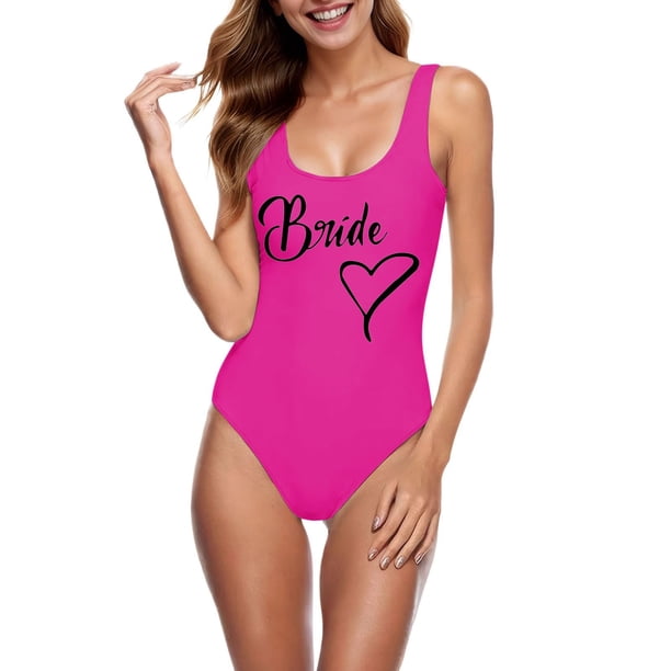 Traje de Baño Mujer Traje de Baño de Moda Para Mujer, Con Estampado de Letras, Bikini Sexy, Sin Mangas, Sin Espalda, Ropa de Playa de Verano, Trajes de Baño 1052