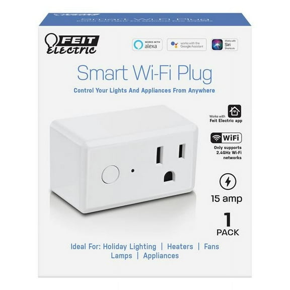 Feit Electric 120V 15A Smart Wifi Enabled Single Outlet Wall Plug