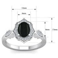 thumbnail image 5 of SuperJeweler 1 1/2 Carat Oval Shape Black Onyx and Halo Diamond Ring In Sterling Silver For Women, 5 of 6