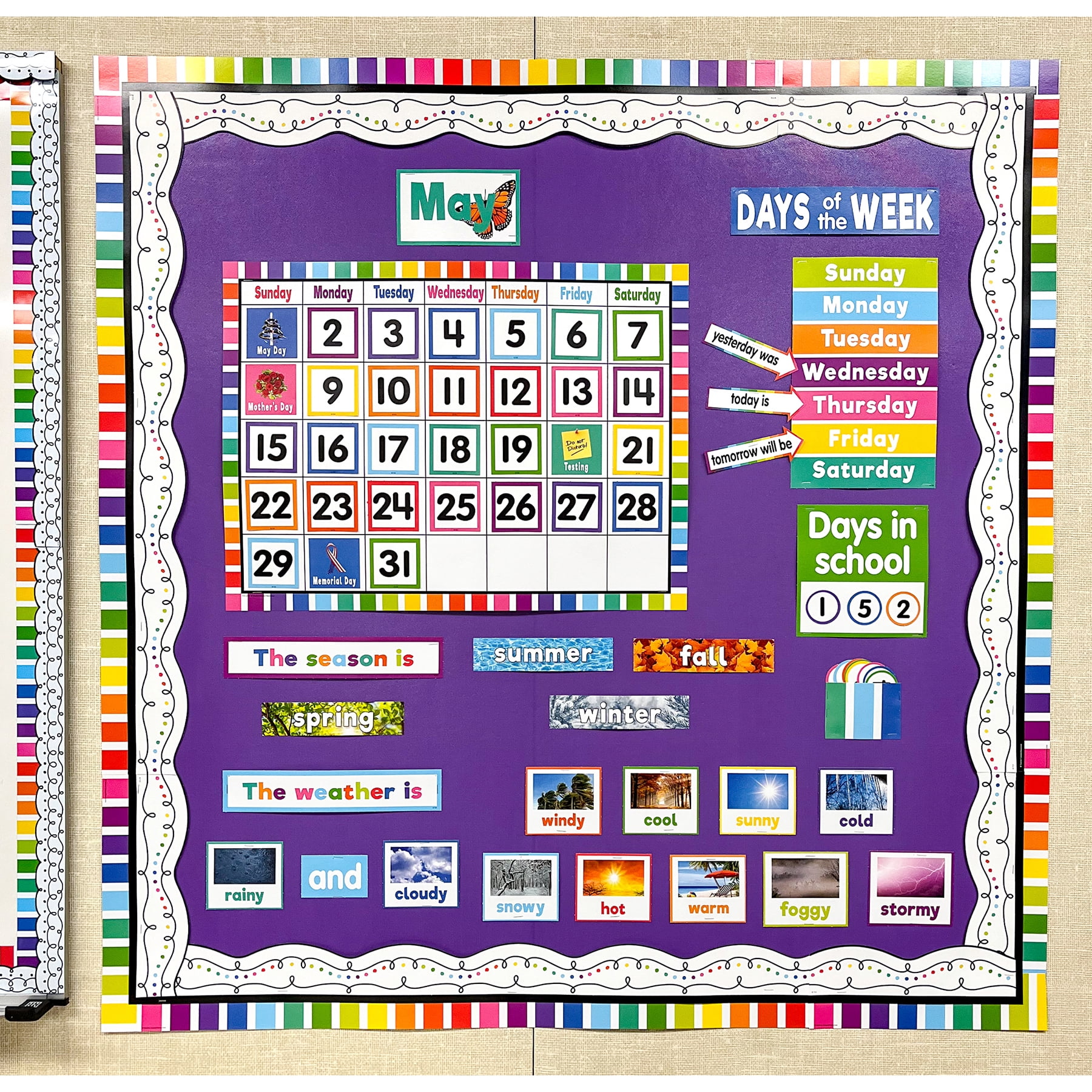 Teacher Created Resources Colorful Calendar Bulletin Board Set