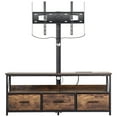 thumbnail image 3 of VEVOR 52" TV Stand with Mount for up to 75 in TVs, Entertainment Center with Power Outlet & LED Lights, Height Adjustable TV Console with Mount with 3 Drawers for Bedroom, Living Room, Brown, 3 of 9