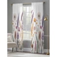thumbnail image 4 of Rustic Floral Sheer Curtains 2 Panels Set Watercolor Retro Flower Wildflowers White Dandelion Plants Sheer Window Curtains Light Filtering Rod Pocket Voile Drapes for Bedroom Living Room 52"X96", 4 of 9