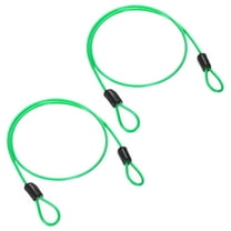 Uxcell 2-Pack Security Cable Lock, 3.28FT Coated Steel Luggage Lock Wire Rope with Double Loop [Green]