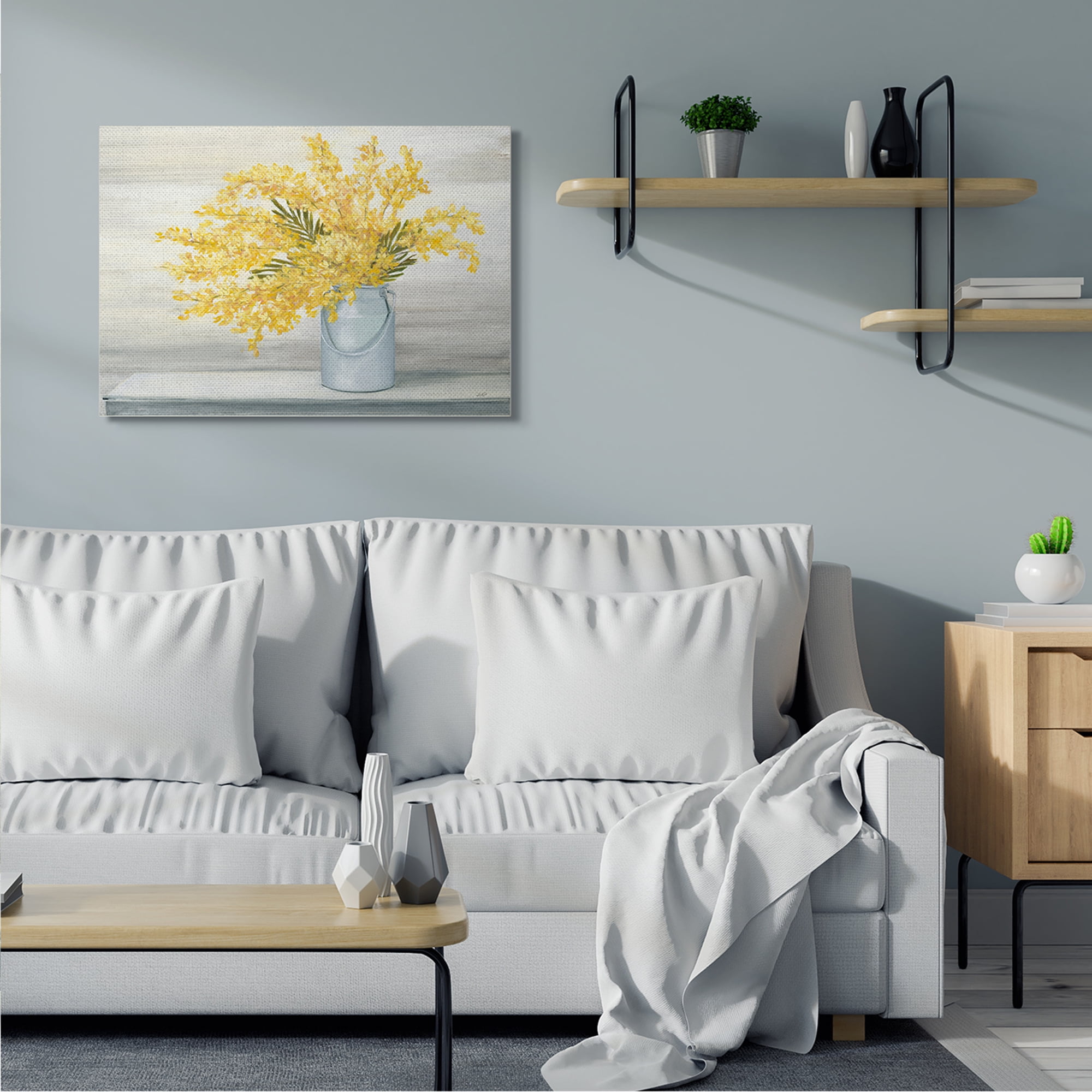 Stupell Industries Golden Fall Floral Bouquet in Country Milk Tin Canvas Wall Art, 30 x 40, Design by Julia Purinton