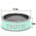thumbnail image 2 of High polished (no plating) Stainless Steel Ring with Epoxy in Turquoise for Women Boho Theme Turquoise Stone Color Style TK836 Size 5, 2 of 4