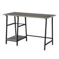 thumbnail image 6 of Pemberly Row Trestle Desk in Weathered Gray Wood with Black Metal Frame, 6 of 8