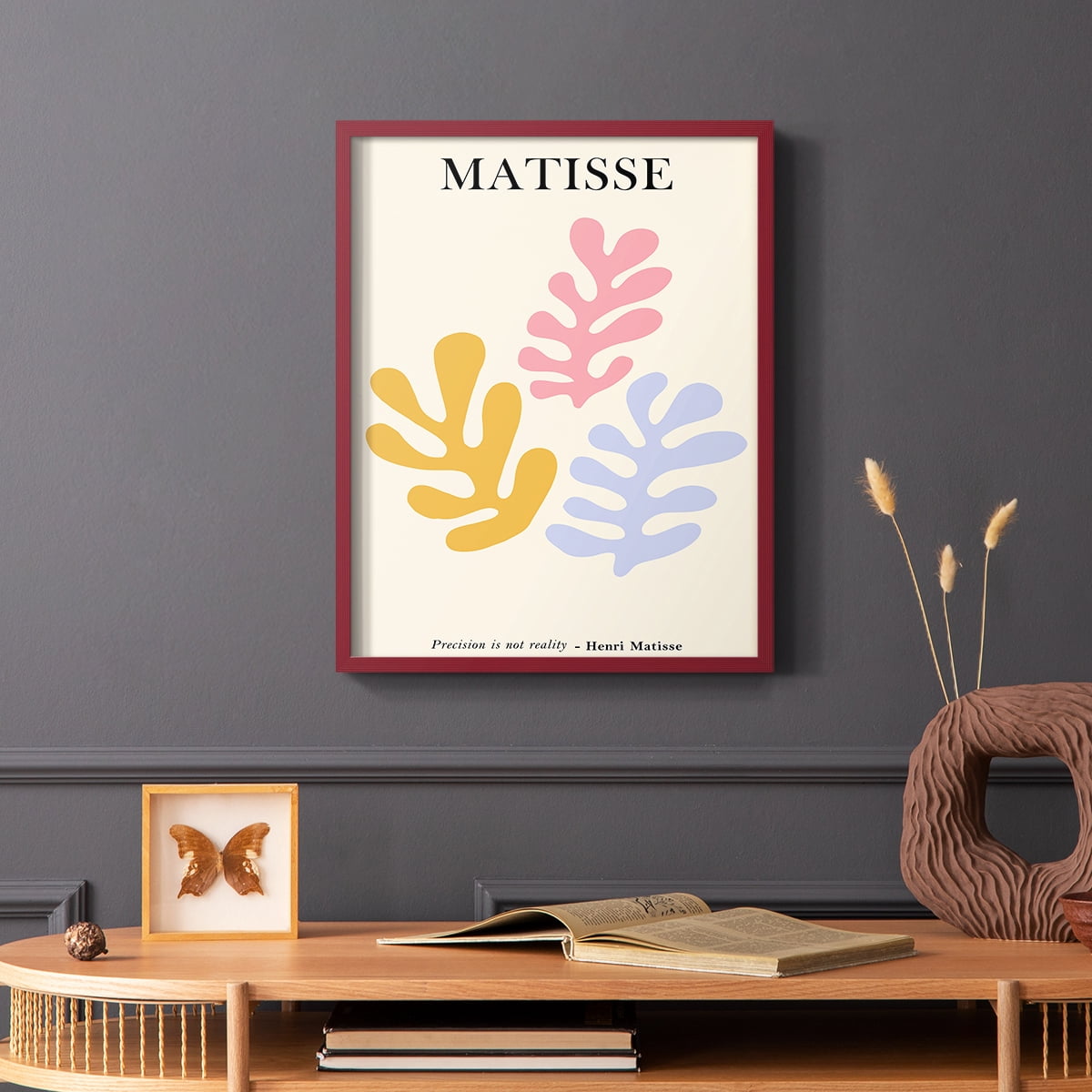 Matisse CDLXXXIV in Red Solid Wood Framed Print No Nail Hanging