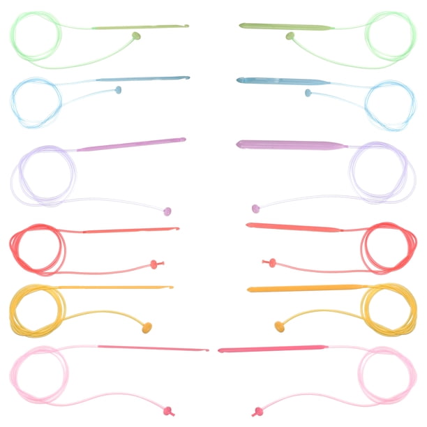 SKISUNO 12Ud Kit De De Crochet Circulares Para Amantes Del Tejido Y Manualidades Con Hilo