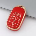 thumbnail image 3 of Key Fob Cover Compatible with Honda Accord Civic HR-V CR-V Pilot Sport SI EX EX-L Touring 2022-2026 Keychain Case Holder Protector,Red,  Keyring, 3 of 6