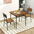 thumbnail image 2 of Gymax 3-Piece Wood Square Kitchen Table & Chair Set w/ Metal Frame Storage Rack, 2 of 10