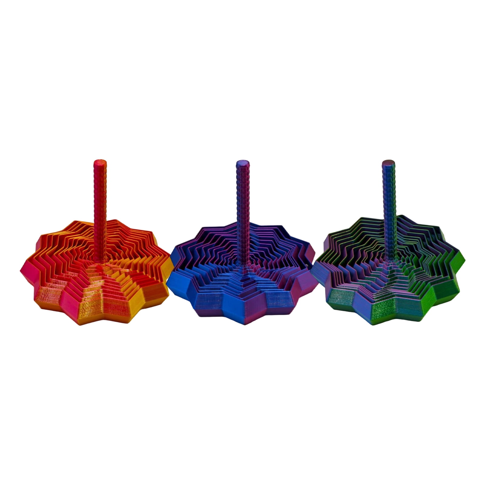 6Pieces Rotating Rotating Gyroscope Three Dimensional Print Fingertip Spinner Mindfulness Distraction Concentration Tool