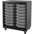 thumbnail image 4 of Lorell Pull-out Bins Mobile Storage Unit 36" Height x 30" Width18" Length - Floor - Recycled - Black, Clear - Steel - 1Each, 4 of 5