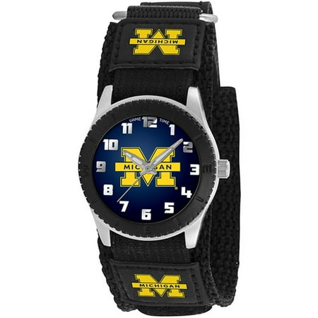 Game Time NCAA Kids' University of Michigan Wolverines Rookie Series Watch, Black Velcro Strap