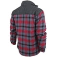 thumbnail image 3 of Men's Heavyweight Flannel Zip Up Fleece Lined Plaid Sherpa Jacket (KDC Red (No Hood), S), 3 of 3