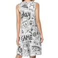 thumbnail image 2 of Game Controller Spring Summer Dresses for Women Fashion T-shirt Dress Casual Sleeveless Loose Sundress with Pockets, 2 of 5