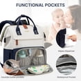 thumbnail image 3 of Mochila para pañales LOVEVOOK con cambiador, color azul marino, 3 of 8