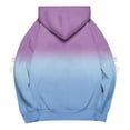 thumbnail image 4 of ylioge S-5X Womens Plus Size Hoodies with Front Pocket Fleece Lined Sweatshirts Bowknot Long Sleeve Pullover Gradient Printed Drop Shoulder Tops, 4 of 5