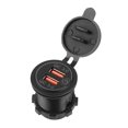 thumbnail image 3 of Usb Charger Auto Phone Charging Car Charger Dual USB Port QC3.0 Fast Charging With Touch Switch For 12-24V Boat Motorcycle ATV RV, 3 of 8