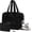 Black, variant on Quilted Lunch Tote for Women 3 in 1 with 17.3 inch Laptop Compartment Detachable Wallet Leakproof Thermal Section Crossbody Strap