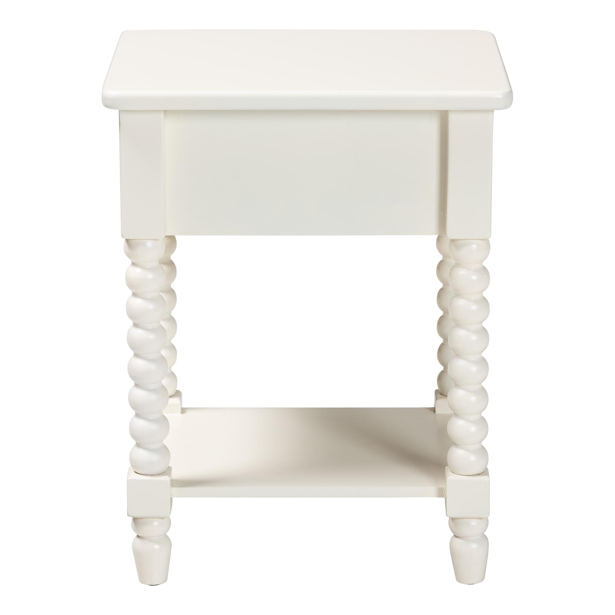 Baxton Studio Raynera Mid-Century End Table, 1-Drawer, White