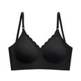 thumbnail image 3 of Swuxness Women's Push Up Wireless Bra, Womens Bras, Women Seamless Padded Bra with Back Straps Comfortable Breathable Everyday Wear Bra Black, 36/80B, 3 of 5