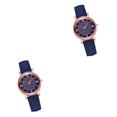 thumbnail image 3 of Sonducket Reloj de mujer con correa de cuero, reloj de informal, temperamento de concha, reloj para mujer y niña, empresa escolar, hogar, Azul 2Conjunto, 3 of 6