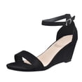 thumbnail image 2 of BONIXOOM Wedge Sandals for Women Clearance Fall Buckle Platform Casual Fashion Womens Shoes Black Size 9, 2 of 7