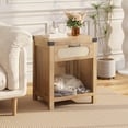thumbnail image 1 of Eastvita Farmhouse Rattan Night Stands - Bedside Table with Drawer/Open Shelf/Boho End Table for Living Room/Bedroom/Natural, 1 of 5