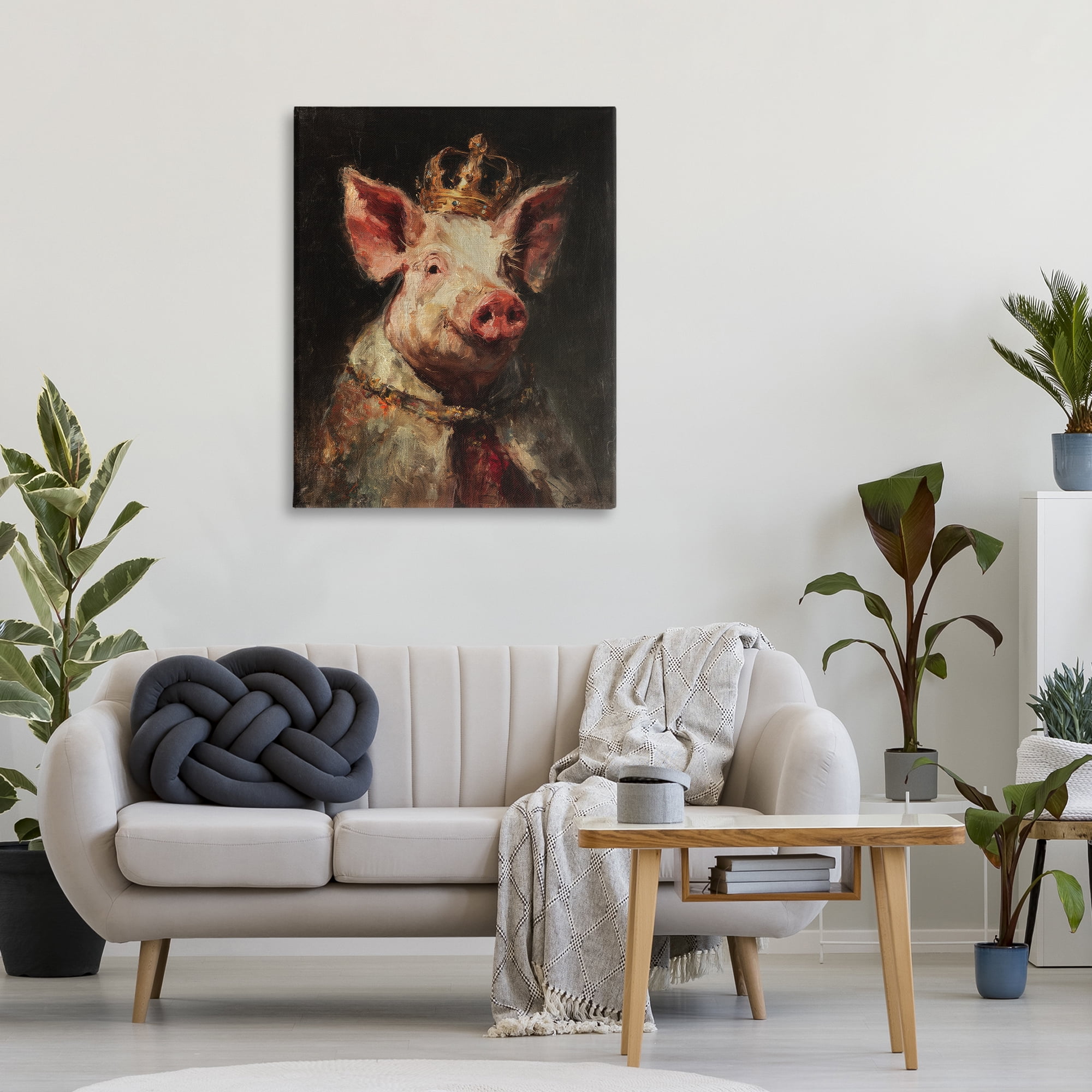 Stupell Industries Royal Swine Portrait Canvas Wall Art, design by Svetlana Aleynikova