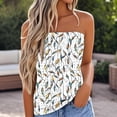thumbnail image 3 of JTZGDY Crochet Tube Tops for Women Cute Summer Floral Printed Y2K Sleeveless Tanks Strapless Business Casual Bandeau Crop Top Green#02 L, 3 of 6