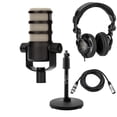 thumbnail image 1 of Micrófono para podcasting Rode PodMic Dynamic con auriculares H&A, 1 of 9