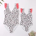 thumbnail image 3 of GYRATEDREAM Women Girls Ruffle Sleeveless Bathing Suit Family Matching Mom Daughter One Pieces Swimsuits/Leopard, 3 of 9