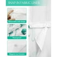 thumbnail image 3 of No Hook Shower Curtain with Snap in Liner, Vintage Turquoise Mushroom Hotel Shower Curtains for Bathroom, Washable Shower Curtain Liner Set with Mesh Top Window, 54"x78", 3 of 6