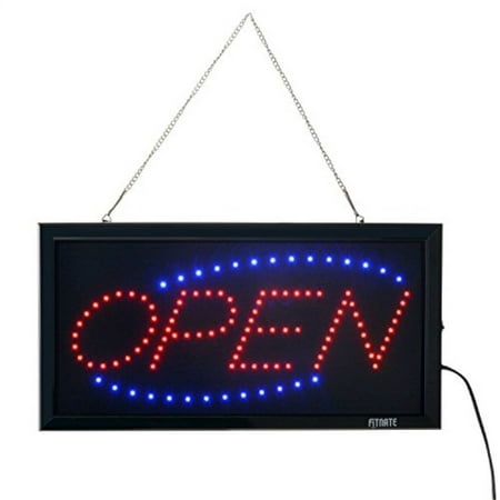 Neon Sign Display - OPEN Sign, Fitnate LED Neon Business OPEN Sign Advertisement Board Electric Display Sign, Two Modes Flashing & Steady Light for Business, Walls, Window, Shop, Bar, Hotel