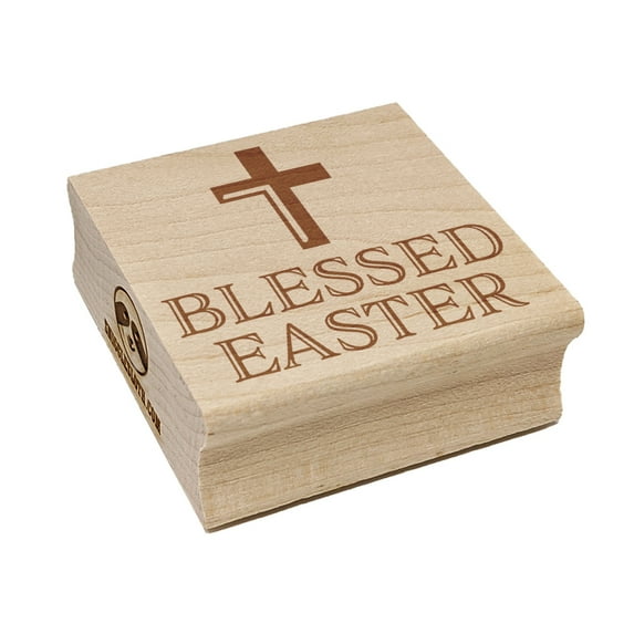 Blessed Easter Square Rubber Stamp Stamping Scrapbooking Crafting - Small 1.25in