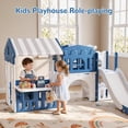 thumbnail image 4 of Vipuse 9 in 1 Indoor Infant Toddler Playground Slides Playset with Playhouse for Backyard Home, Blue & Gray, 4 of 12