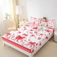 thumbnail image 4 of Feelyou Fashion Princess Bow Bed Sheets, Fairy Tale Bowknot Red King Sheets, Teens Kids Girls Women Sheet Set, Super Cozy Room Decor, 4-Piece, 4 of 7