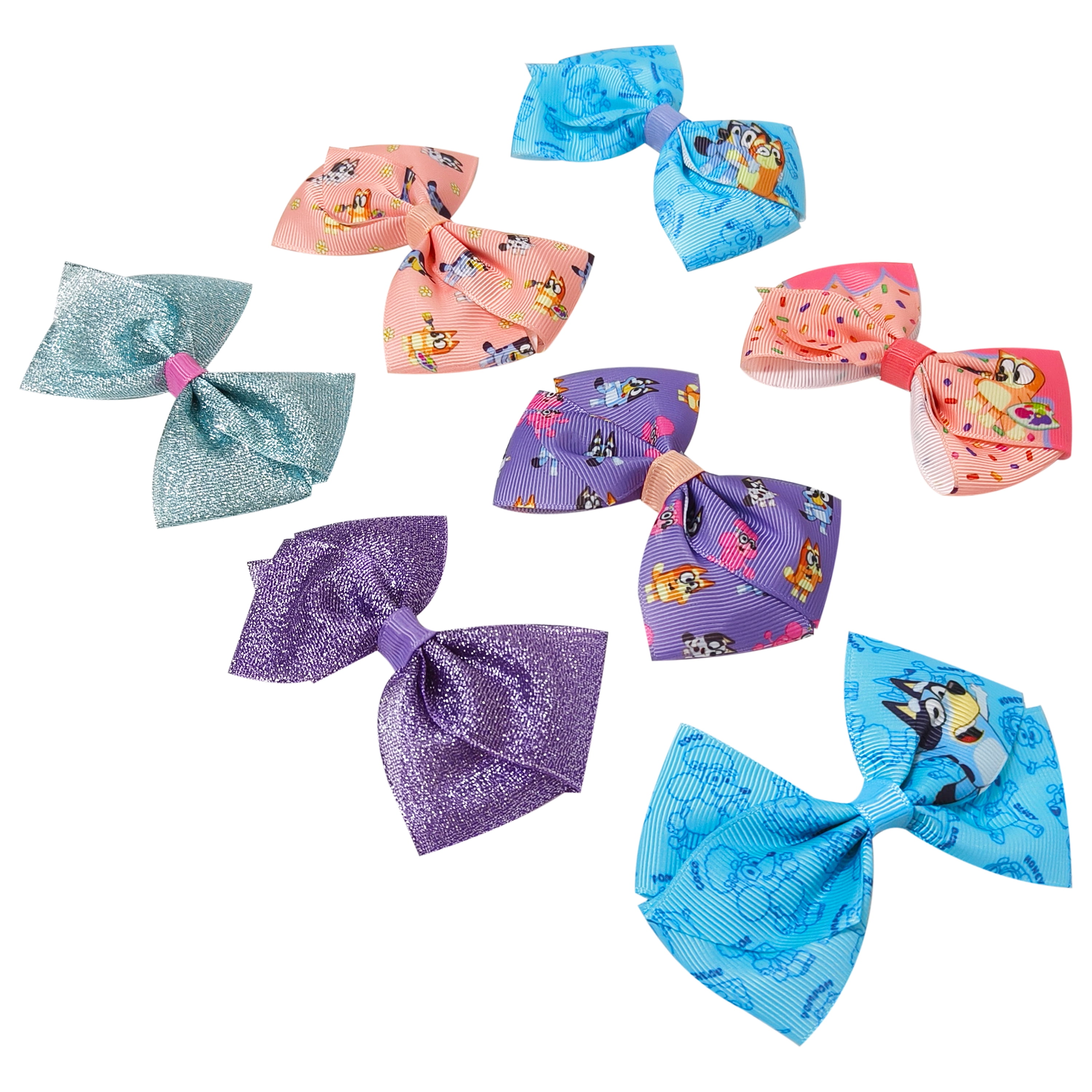Bluey Multipack Hair Bows, All Ages, 7 Pieces
