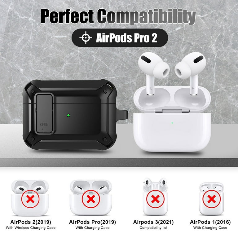 Case Cover Fits for AirPods Pro 2, TSV Protective Armor Case, TPU Rugged Shockproof Protector Skin Compatible with AirPods Pro 2nd Generation Wireless