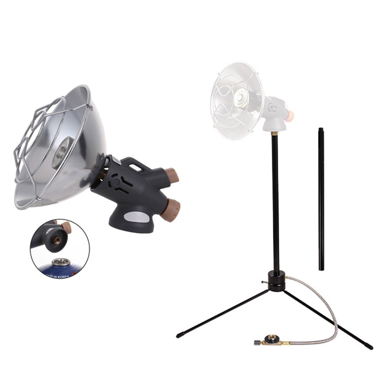 Tarmeek Portable Outdoor Camping Heater with Vertical Stand, Mini Gas Stove with Safety Cover for Winter Tent Fishing, Adjustable Height (Gas Canister Not Included)