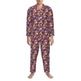thumbnail image 3 of Daiia Skull colorful daisy for Men's Long-Sleeved Pajama Set – Soft & Comfortable Sleepwear Button-Up Pajamas Cozy Lounge Wear-X-Large, 3 of 7
