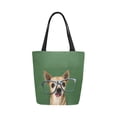 thumbnail image 2 of ASHLEIGH Funny Dog Chihuahua Wearing Glasses Canvas Tote Bag Shoulder Handbag for Women Girls, 2 of 4