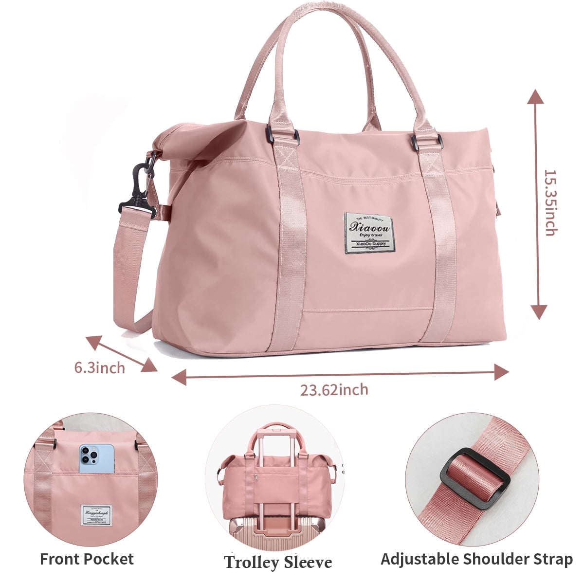 MecTo Travel Duffle Bag Waterproof Weekender School Bag Carry on Tote Bags Overnight Gym Hospital Bag