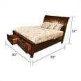 thumbnail image 6 of Galaxy Home Baltimore Transitional Deisgn Wood Platform King Bed with Sturdy Headboard and 2 Storage Drawers in Brown, 6 of 6