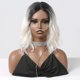 thumbnail image 4 of Pelucas cortas con frente de encaje rizado para mujeres negras, parte media, raíces oscuras, peluca sintética de encaje, rayita Natural, cabello diario, 4 of 4