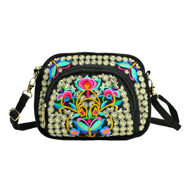 Qarigey Bolso de mujer bordado pequeño bolso de hombro diseño especial artículo de moda bolsa usable bolsas con cremallera almacenamiento de Bolsas de mensajero y de hombro Árbol del dinero Qarigey AP016752-05