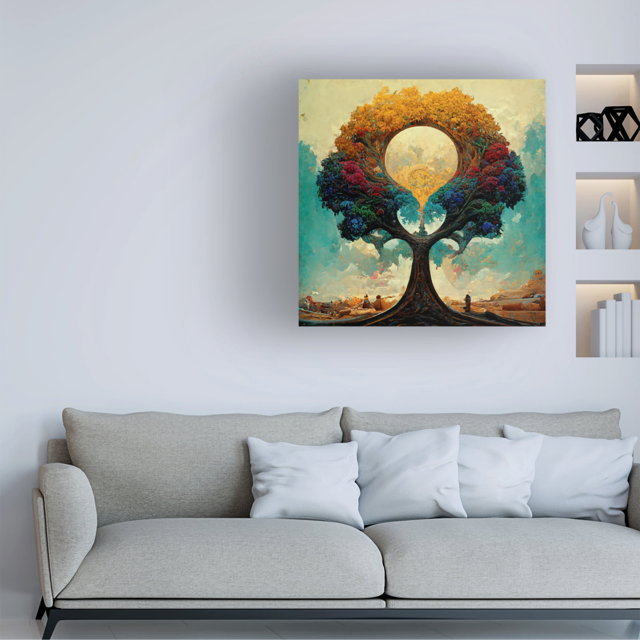 Canvas Wall Art - Ray Heere 'Tree Of Life 12' Wall Art for Living Room, Bedroom, or Office Décor by Trademark Fine Art - 24 x 24 Inches