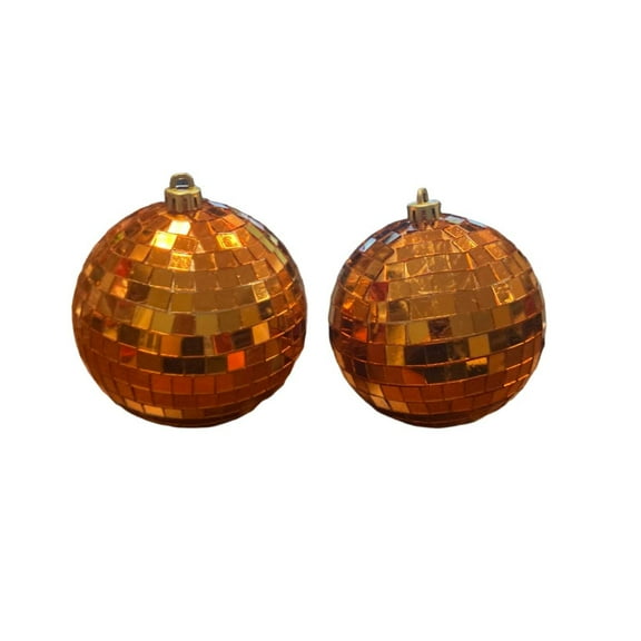 Ashland Christmas Orange Disco Ball Glass Ornament 4in 2PC