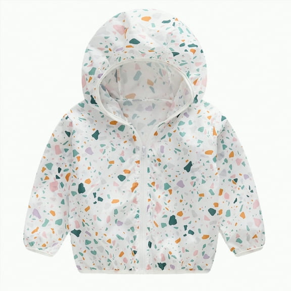 Hessimy Toddler Girl Boy Spring Fall Windbreaker Jacket With Hoods Baby Polka Dots Zipper Hooded Jacket Waterproof Outwear Denim Jacket hoodie sweatshirt (Green,2 Years)