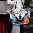 thumbnail image 7 of KLL Cool Colorful Wolf Print Large Beach Tote Bag Women Waterproof Sandproof Zipper Beach Tote Bag for Pool Gym Grocery Travel with Wet Pocket, 7 of 7